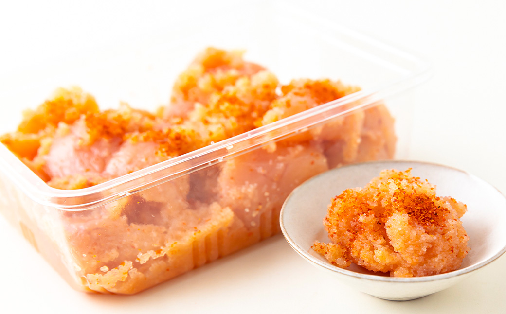 【辛子明太子】福岡の味 美美粒「無着色」たっぷり切子 1.2kg (400g×3)