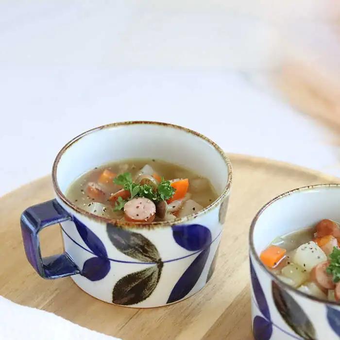 【波佐見焼】リーフ スープカップ ペアセット 食器 皿 【翔芳窯】 [FE160]  波佐見焼