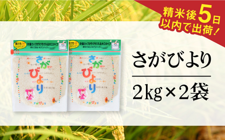 【時間が経っても美味しい】令和5年産 さがびより 白米 計4kg（2kg×2袋） 佐賀県/株式会社森光商店[41ACBW005]