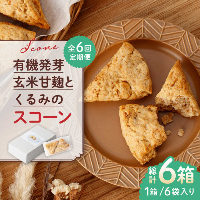 【ふるさと納税】【全6回定期便】有機発芽玄米甘麹とくるみのスコーン【BANBA BON BONS】[ZDW003]