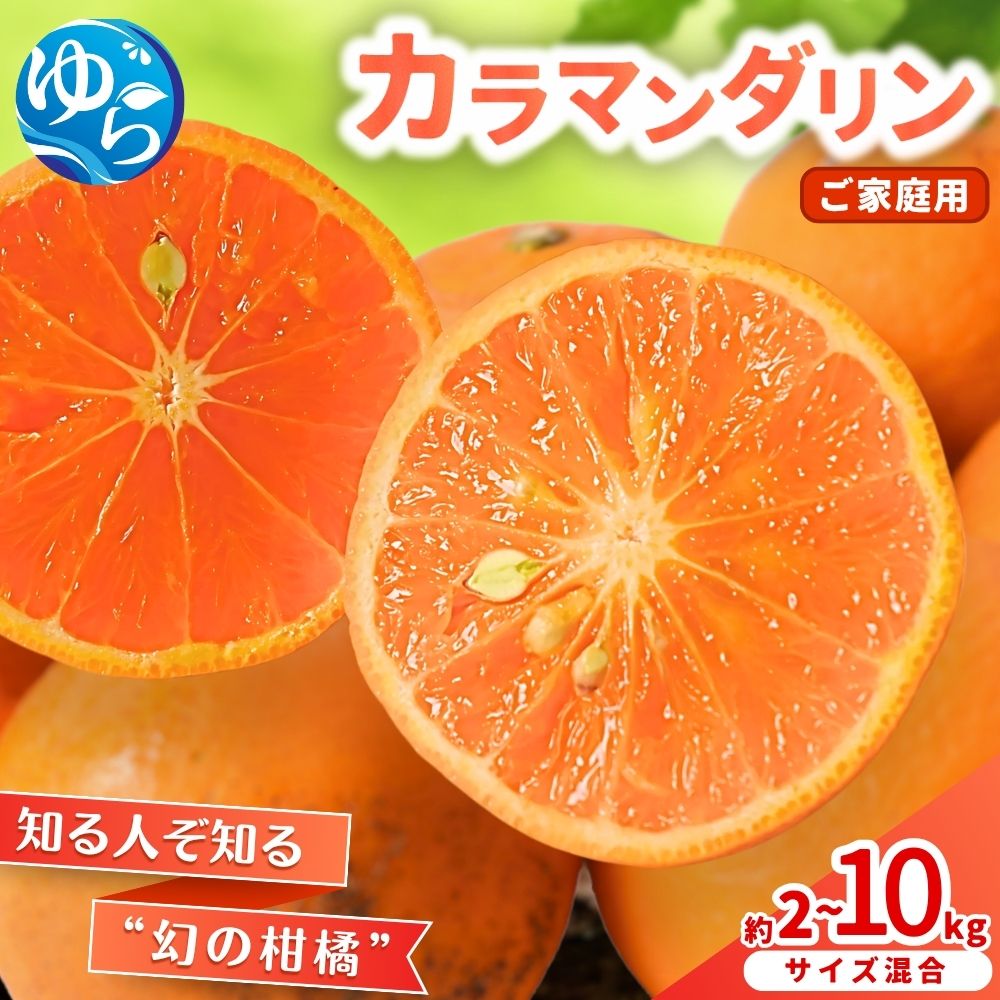 【ふるさと納税】≪家庭用≫カラマンダリン【選べる容量】 約2kg 約5kg 約10kg 【来シーズン先行予約】S～4L混合 ※2026年3月下旬～順次発送農家直送 / くだもの 柑橘 果物 フルーツ 国産 由良町 からまんだりん 人気 おすすめ 和歌山 甘い おれんじ ご家庭用 訳あり 規格外