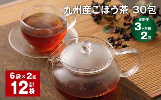 【3ヶ月毎2回定期便】九州産 ごぼう茶 30包 計12袋（6袋×2回）