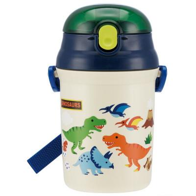 ふるさと納税 奈良市 キッズ ストロー付きプラスチック水筒 340ml SST3【ディノサウルス】 451423