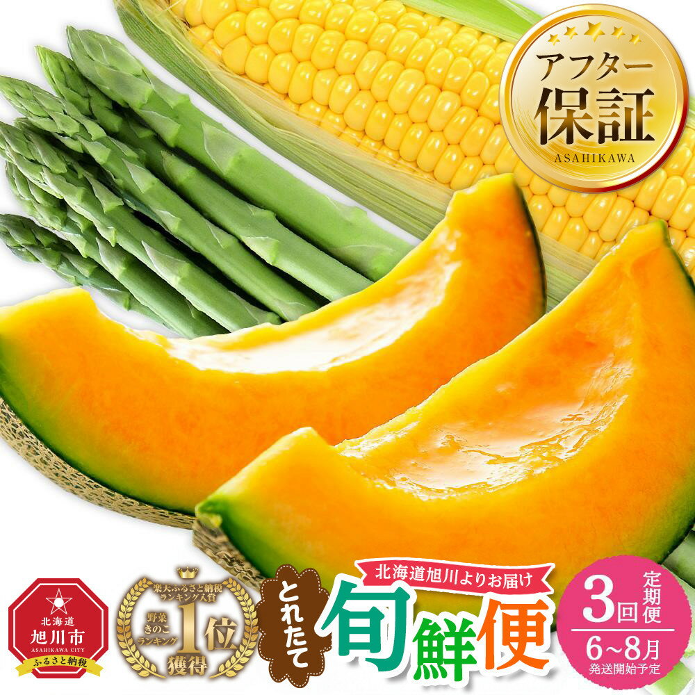 【ふるさと納税】ランキング1位獲得！【26年発送先行予約】とれたて旬鮮便～北海道旭川市から旬の定期便～ _01107 | お楽しみ 大人気 ランキング 野菜 グリーンアスパラ メロン ゴールドラッシュ 赤肉 フルーツ 果物 2玉 旭川市ふるさと納税 北海道