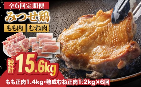 【全6回定期便】佐賀県産 みつせ鶏 もも肉・むね肉 2.6kg 鶏肉 鶏モモ 鶏むね 大容量[FAE143]