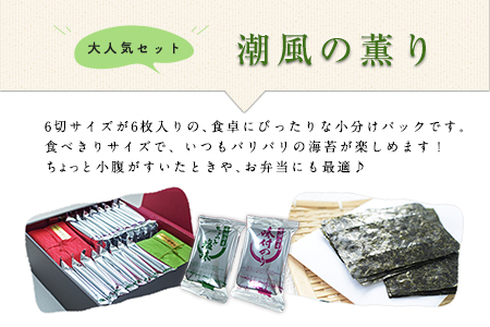 荒尾市 有明海産 海苔 の 若新 潮風の薫り 2種セット(ちょっと塩味・味付け海苔) 《30日以内に出荷予定(土日祝除く)》