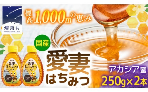 
            嬬恋村 愛妻はちみつ ( アカシア ) 250g × 2個セット はちみつ 国産 ハチミツ 蜂蜜 群馬 アカシア [AC012tu]
          