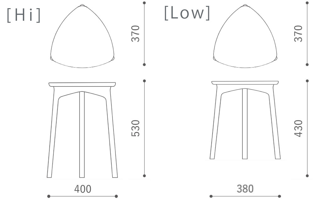 ハイとローの2脚セットです