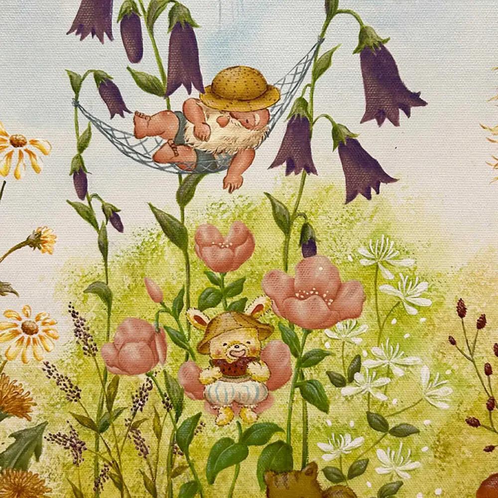 【一点物】絵画「リトリト森の春夏秋冬」 糸島市 / 工房はーべすと[AYA082]