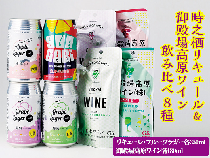 
BM-3 　時之栖リキュール＆御殿場高原ワイン飲み比べ8種◇
※着日指定不可
