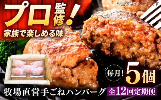 【12回定期便】牧場直営店の手作りハンバーグ（140g×5個）【川崎畜産】佐賀県産 ハンバーグ 牛肉 冷凍 はんばーぐ 牛肉 お惣菜 おかず 和牛 国産 ハンバーグ 九州 佐賀県 白石町 [IAX059]