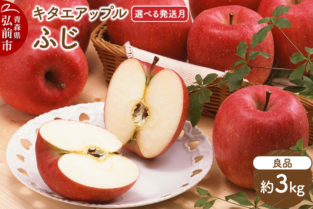 
                  りんご ふじ【良品】約3kg【選べる発送月】【CA貯蔵】キタエアップル [贈答 贈り物 アップル 産地直送 青森県 弘前市 詰め合わせ セット 果物 フルーツ 林檎 リンゴ くだもの]
                
