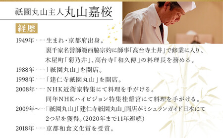 【京都 祇園丸山】※11月〜3月利用限定※ 70,000円コースペアお食事券｜京都 祇園 料亭 名店 ミシュラン掲載 人気 食事券