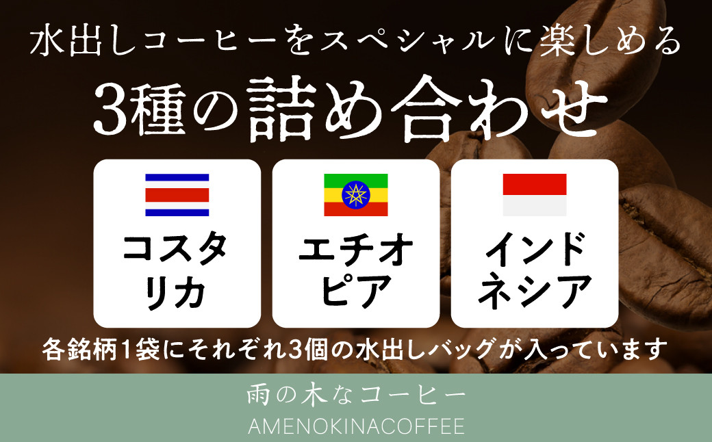 スペシャルティコーヒー 水出し 3点セット