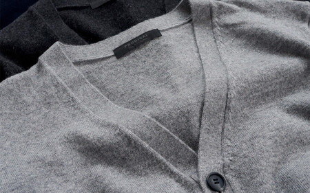 カシミヤニット Vネックカーディガン ( ネイビー・M ) メンズ