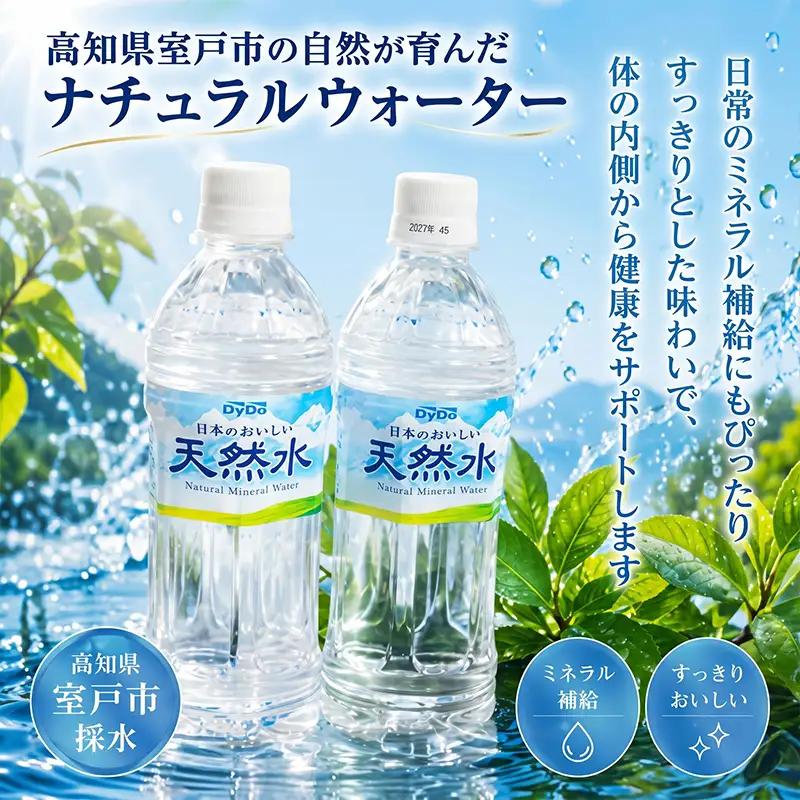 定期便6回【ミネラルウォーター】 DyDo 天然水 500ml 24本セット ミネラルウォーター