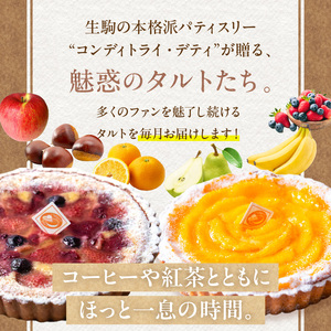 毎月届く！季節のタルト定期便12回　焼き菓子 ドイツ菓子 誕生日 奈良県 生駒市 お取り寄せ タルト ケーキ スイーツ デザート おやつ 洋菓子 熨斗対応 冷凍 送料無料