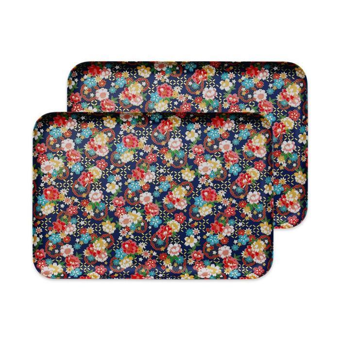 タツクラフト 友禅和紙トレー L 39cm 2枚セット 桜 牡丹文 【Tk329】　DA90134VC13
