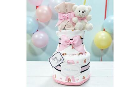 おむつケーキ ブランケット：ピンク（おむつS）【kt045-005-3】