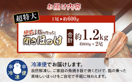 絶品脂ののった 北海道産 開きほっけ 約1.2kg (約600g×2尾セット) | ほっけ_03898
