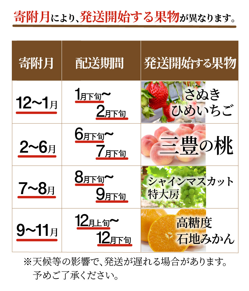 三豊市産 人気の厳選フルーツ定期便R（年4回）