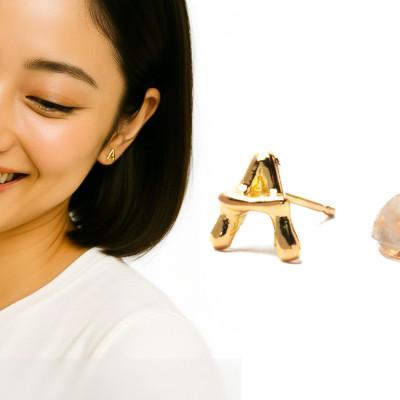 ふるさと納税 岐阜市 ピアス 18金 イニシャル アルファベット 片耳 「A」