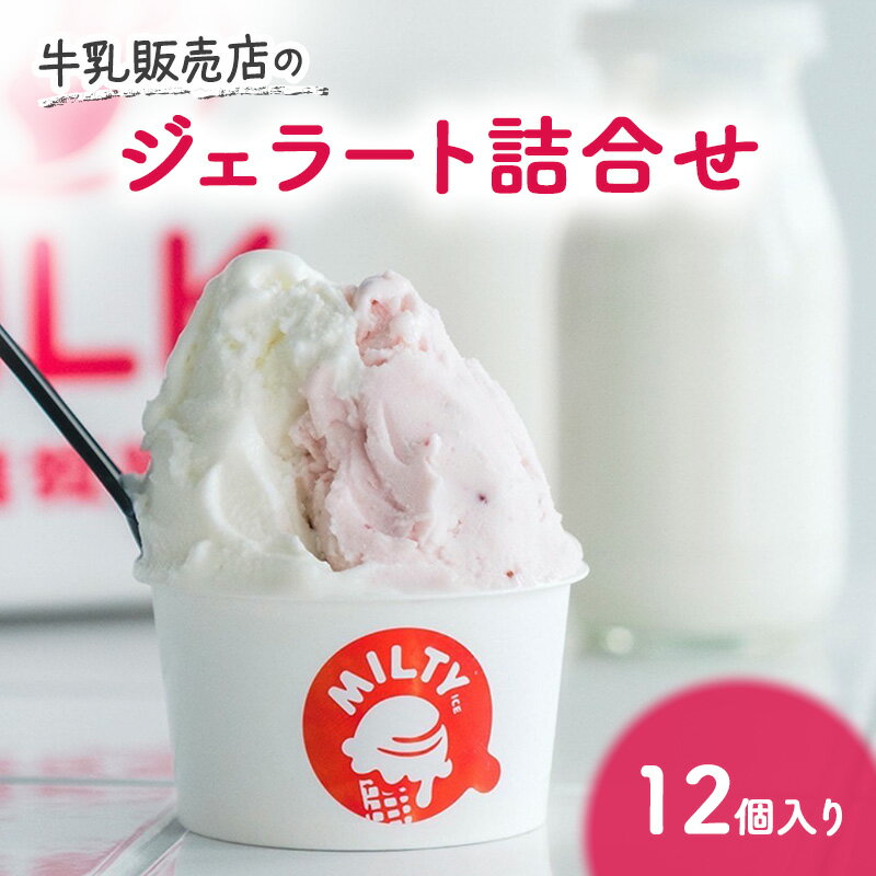 【ふるさと納税】牛乳販売店のジェラート詰合せ12個入り　ジェラート アイス アイスクリーム カップ カップアイス デザート おやつ 詰め合わせ お取り寄せ ギフト 小野市 兵庫県　