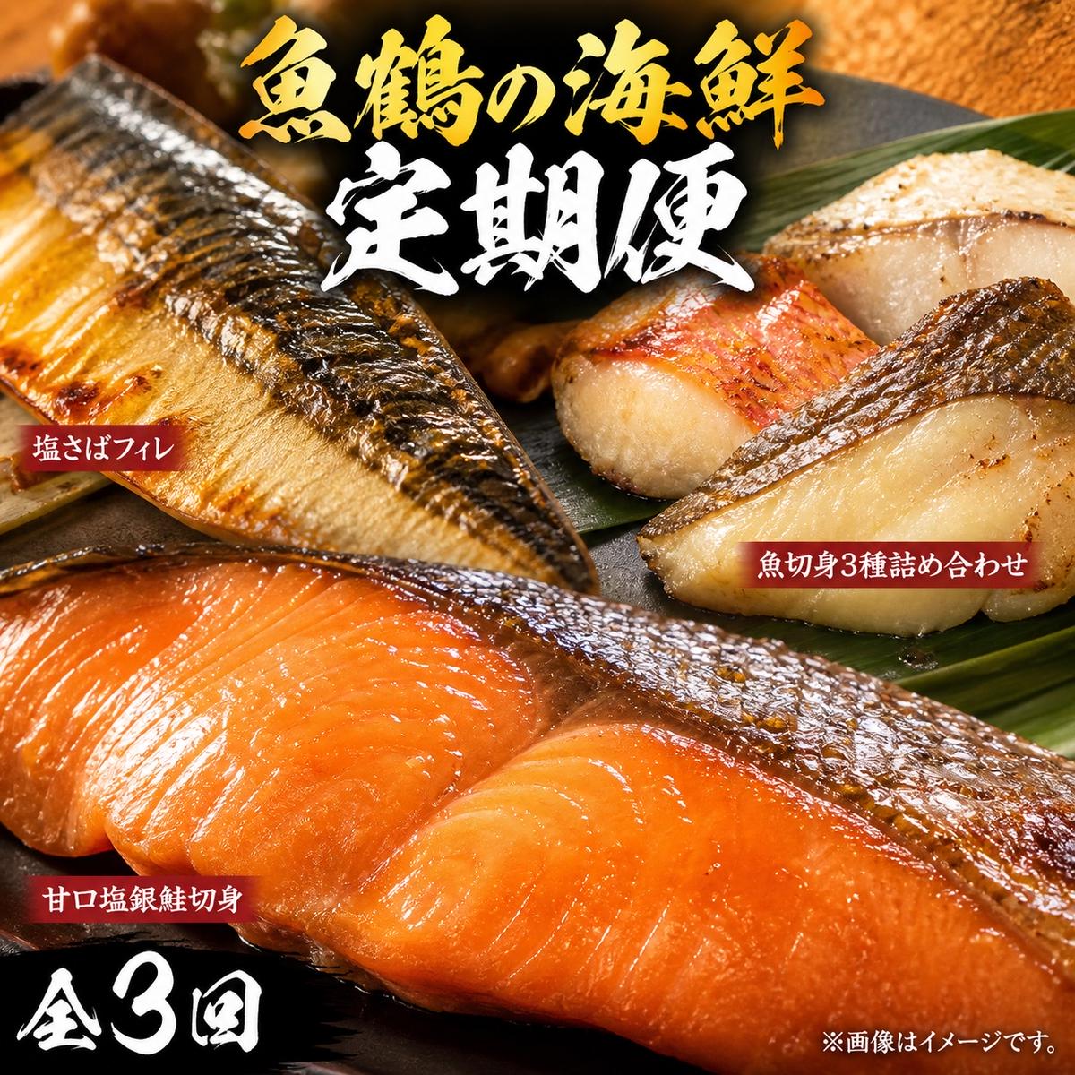 〈毎月定期便〉海鮮セットD(銀鮭切身・サバフィレ・3種切身)全3回