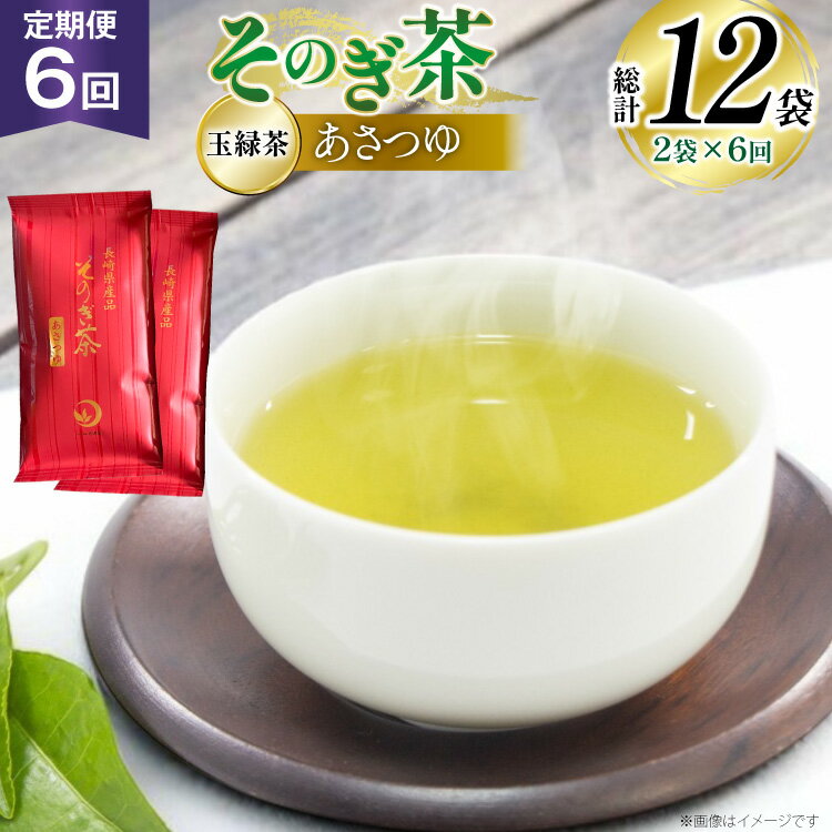 【ふるさと納税】茶 お茶 緑茶 定期便 毎月 天然玉露 そのぎ茶 あさつゆ 玉緑茶 100g 2袋 6回 総計12袋 [月香園製茶 長崎県 東彼杵町 hs42bag260006] 日本茶 茶葉 ちゃ りょくちゃ 彼杵茶 全国茶品評会 産地賞 受賞