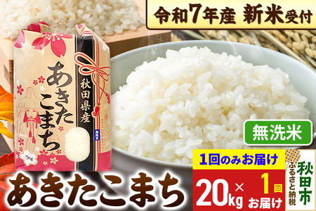 《令和7年産 新米受付》あきたこまち 20kg(5kg×4袋) 【1回のみお届け】【無洗米】秋田県産 こまちライン