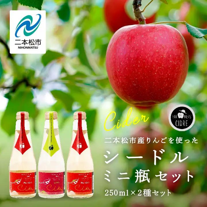 ワイン シードルミニ瓶セット（ふじりんご2本／つがるりんご1本）250ml×3本【ふくしま農家の夢ワイン株式会社】