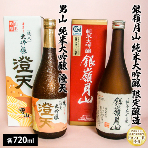 銀嶺月山 純米大吟醸限定・男山純米大吟醸 澄天720ml×２本セット FZ21-823
