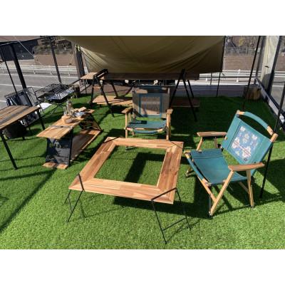 ふるさと納税 岡崎市 oka-d-art 囲炉裏テーブル+分割式天板3枚フルセット ドリンクホルダー/収納袋付き |  | 02