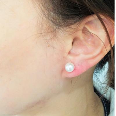 ふるさと納税 松山市 K14ホワイトゴールド　天然アコヤ真珠　7.5mm　一粒　ピアス |  | 02