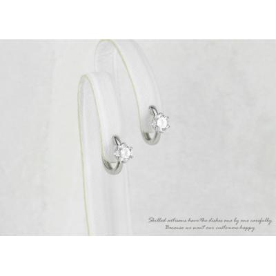 ふるさと納税 甲府市 【K18WG】ダイヤモンド 一粒石 フープピアス le1182k18wg |  | 01