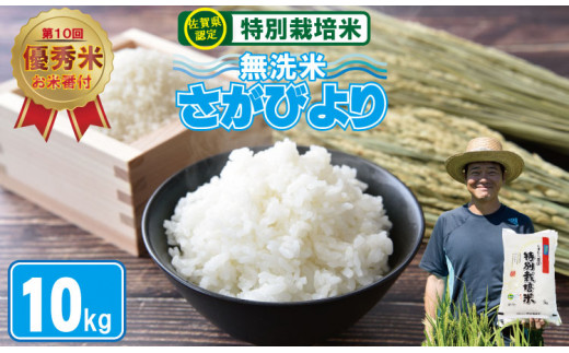 令和6年度産 2023お米番付「優秀賞」！佐賀県認定 特別栽培米 「農薬：栽培期間中不使用」 無洗米 さがびより （ 10kg ）しもむら農園