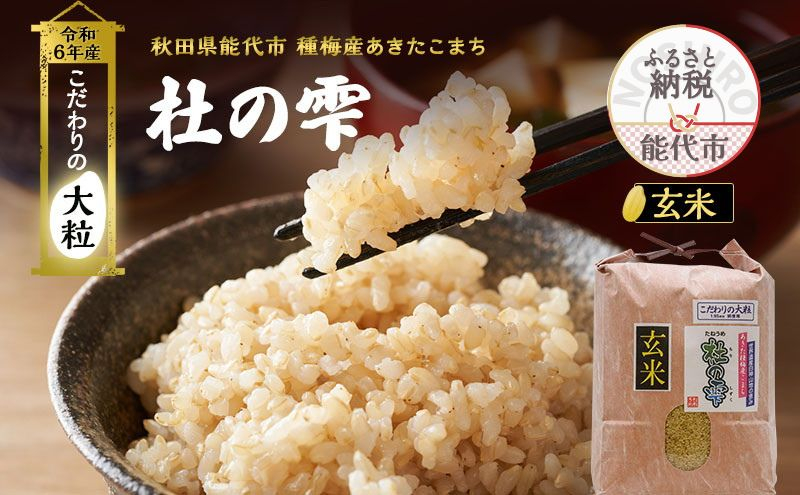 
            新米 米 お米 《定期便8ヶ月》【玄米】秋田県産 あきたこまち あきた種梅産こまち 杜の雫 こだわりの大粒 5kg×8回 合計40kg
          