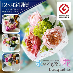 SL0230　【12回定期便】水のいらない花　ゼロフラワー定期便「Bouquet12」