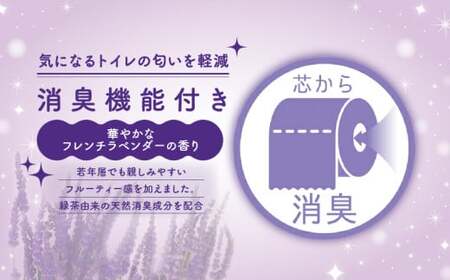 【 定期便 年 2 回 6 ヶ月毎 】 トイレットペーパー 12ロール ダブル 香り付き ラベンダー 花束 フラワー プリント 日用品 静岡 沼津 丸富製紙 定期 長持ち 備蓄