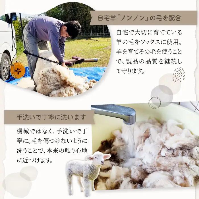 ひつじ飼いが作る ウールソックス（ベージュ）【ウールソックス 靴下 ソックス 厚手 フリーサイズ ベージュ 羊 レディース メンズ 男女兼用 島根県 大田市】