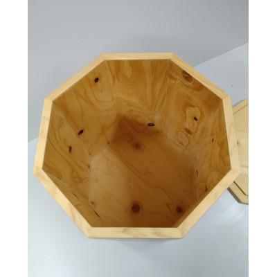 ふるさと納税 春日部市 木製　蓋つきゴミ箱(八角形) |  | 02