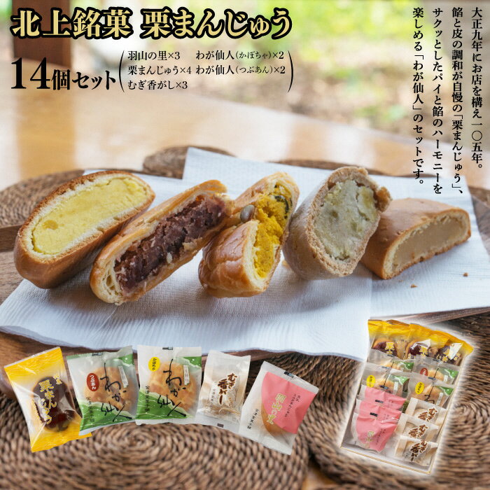 【ふるさと納税】北上銘菓 栗まんじゅう 詰め合わせ 14個セット C0617 岩手県 北上市 金清堂菓子舗 ご当地 お菓子 土産 お茶菓子 ギフト プレゼント お歳暮 お中元 手土産