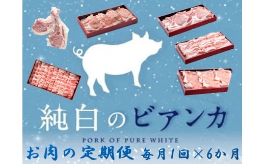 【6か月定期便】純白のビアンカコース 毎月違うお肉をお届け 計4kg超 豚バラ 豚ロース 骨付き ポークステーキ しゃぶしゃぶ 焼肉 豚肉 ぶた ぶた肉 肉 お肉 国産 冷凍 BBQ 新鮮 新潟県 阿賀野市 冷凍 1D22048