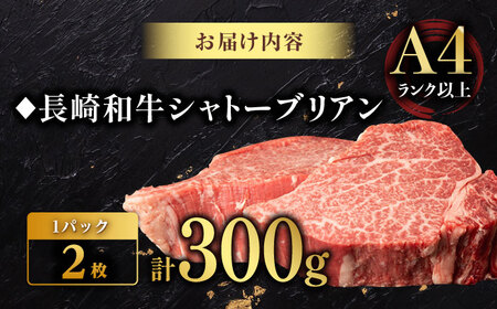 【極上の赤身肉】シャトーブリアン ステーキ 長崎和牛 計300g （150g×2枚）【肉のマルシン】 [FG08] シャトーブリアン ステーキ 和牛 シャトーブリアン ステーキ 牛肉 シャトーブリアン