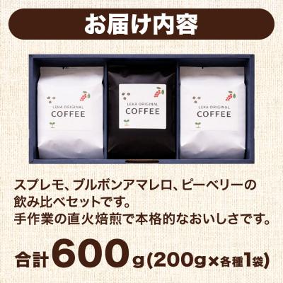 ふるさと納税 名取市 自家焙煎 コーヒー【豆】 スプレモ×ブルボンアマレロ×ピーベリー 3種|21_lek-120301a |  | 03