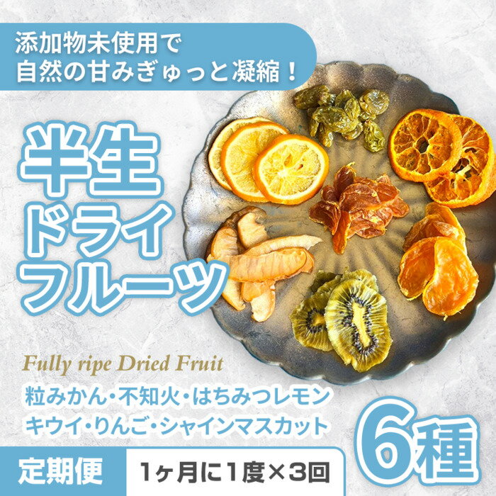 【ふるさと納税】《定期便》国産無添加6種の半生ドライフルーツ【3回お届け】
