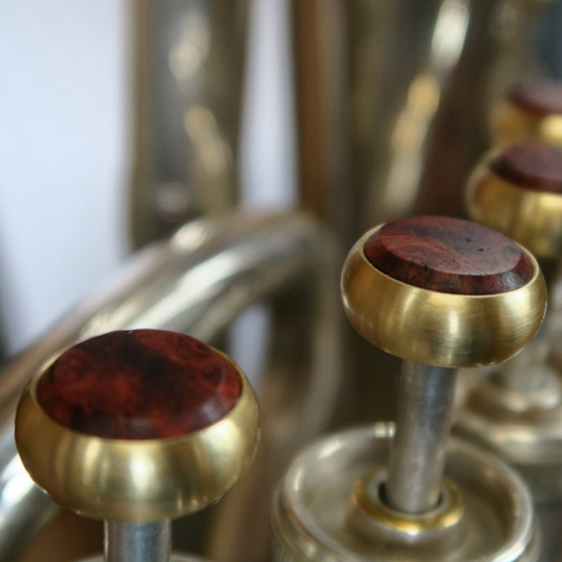 木製ピストンボタン ユーホニューム（ヤマハ）用 EY型（真鍮削り出し） 4個セット ユーホニューム ヤマハ用 EY型 真鍮削り出し 選べる 素材 花林コブ材 ローズウッド材 木製 ピストンボタン ノー