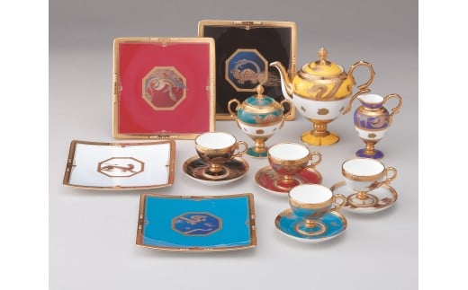 四神17PCティーセット 058-H1194