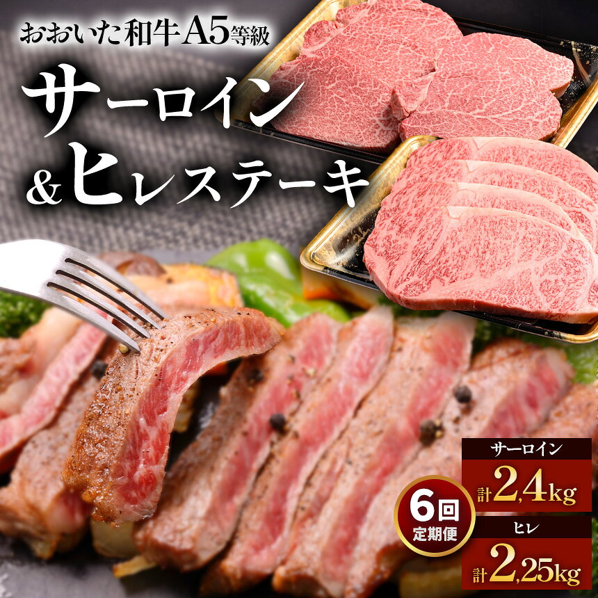 【ふるさと納税】【6か月定期便】おおいた和牛 A5等級 和牛サーロイン&ヒレステーキ 定期便 6回コース 毎月届く ソース付き | お肉 肉 おにく にく 牛 牛肉 和牛 サーロイン ヒレステーキ ヒレ ステーキ セット 6回 定期 定期便 大分県産 九州産 国産 冷凍 大分県 中津市
