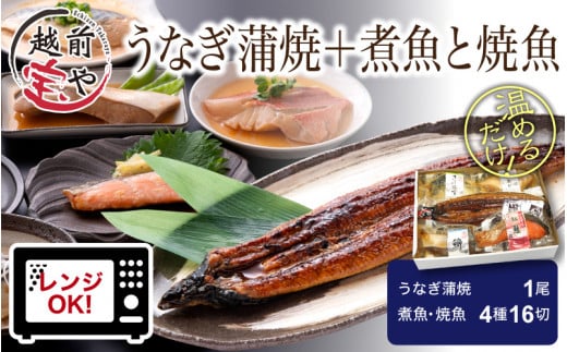 煮魚 焼魚 4種16切+うなぎ蒲焼1尾 セット [B-088010] 年内発送 年内配送 年内お届け